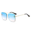 SHAUNA Little Bee Decoration Classic Women Square Rimless Sunglasses Fashion Men Clear Gradient Lens Shades UV400