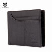 BULLCAPTAIN 100 Genuine Leather Wallet Fashion Short Bifold Men Wallet Casual Soild Male Wallets With Coin Pocket Purse
