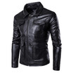 2018 New Mens Fashion Motorcycle PU Leather Jacket Men Slim Jacket High Street Black Multi Pocket Lapel Coat
