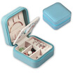 yuppie leather portable jewelry box jewelry box wooden velvet with lock portable mirror ring earrings necklace gift small jewelry