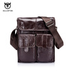 BULL CAPTAIN Retro Genuine Leather Shoulder bag men Crossbody Bags Small famous Brand Designer Male Messenger Bags