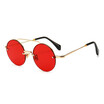 SHAUNA Vintage Women Round Rimless Sunglasses Summer Styles Trending Men Clear Red Shades UV400