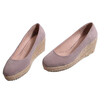 Women Wedges Shoes Round Toe Slip on Pumps Suede Dress Platform Espadrilles High Heel Shoes Work Office Career Dancing Party Wedding Shoes 7cm Height