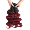 Ombre Brazilian Hair Body Wave 1BBurgundy Ombre Hair Bundles Weave 99J Red Remy Human Hair Extension 10-24 Inch