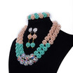 Multicolor Crystal Bridal Statement Necklace Wedding Jewelry African Coral Jewelry Sets For Women Nigerian Wedding Beads Jewelry