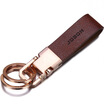 JOBON double key chain car key chain ring double key chain zipper open fiber leather ZB-021G rose gold