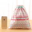 Shouyiyi blue cotton travel storage bag bundle pocket zakka drawstring luggage bag cotton linen art home storage JD-SN-54 large ethnic style