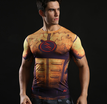 Summer Mens Fashion Compression T shirts Tights Long Sleeve Training Workout Round Necks 3D Superman Fitness Tee Shirts