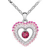Crystals Heart Pendant Necklace Made With Crystal from Austrian Elements For Women Birthday Gift Cute Silver Color Jewelry 4648