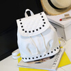Womens Pure Color Backpacks Rivets Soft School Travel Casual hand Bags