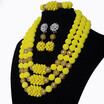 2018 African Beads Nigerian Wedding Jewelry Sets Yellow Brand Necklace Bridal Beads Jewelry Balls Necklace Sets Free Shipping