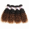 Racily Hair 1B30 Ombre Brazilian Virgin Hair Kinky Curly 4 Bundles Blonde Human Hair Weaves