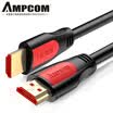 AMPCOM gold plated version 20 HDMI cable 4K digital HD cable 3D video cable 10 m computer TV projector set-top box data cable AMBZ20RB100