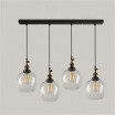 Baycheer HL422659 Industrial Style 4 Light LED Multi Light Pendant with Black Canopy