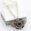 Classical Vintage Resin Beads Pendant Necklaces For Women Crystal Flower Ethnic Banquet Wedding Jewelry Turkish Brand Design New