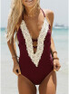 2018 Women One Piece Bikini Swimwear Halter Lace Backless Strappy Monokini Swimsuits Beach Wear