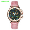 SANDA Luxury Leather Quartz Watch Women Clock Female Ladies Dress Wristwatch