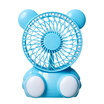 Youlejia desktop colorful network data cable rechargeable battery dual-use 2 block adjustment fan Mid-Autumn Festival gift mini cartoon bear student dormitory office fan blue S358A
