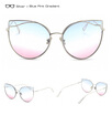 SHAUNA Glittery Eyebrow Oversize Women Square Sunglasses Fashion Metal Frame Tea Champagne Sun Glasses UV400
