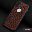 Genuine Leather Phone Case For iPhone X Ostrich Texture Back Cover Show logo For 7 8 Plus Cases