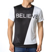 Mens Short Sleeve Round Neck Pullover Stitching Color T-Shirt