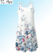 3D Women Brief Dress Print Floral Sleeveless Summer Dress Casual Loose Off-Shoulder Mini Short 3D Beach Dresses