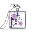 Aiyaya Fashion Jewelry Leaf Flower Pink Purple Crystal High Quality Pendant Necklace For Womens
