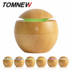 TOMNEW 130ML Cool Mist Humidifier USB Aromatherapy Diffuser Essential Oils Aroma Diffuser Wood Grain Mini for Home Office Spa
