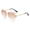 SHAUNA Classic Oversize Women Rimless Sunglasses Fashion Ladies Pink Gradient Lens Glasses
