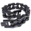 Hplow Mens Stainless Steel durable in use&fashionable in design Bracelet Heavy Wide Biker Black