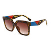 SHAUNA Retro Mixed Color Leg Women Square Sunglasses Fashion Men Gradient Lens Glasses UV400