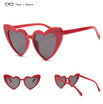 SHAUNA Metal Hinge Popular Heart Sharp Women Cat Eye Sunglasses Fashion Glitter Pink Glasses UV400