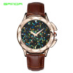 SANDA Luxury Leather Quartz Watch Women Clock Female Ladies Dress Wristwatch