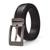 Xhtang Fashion Mens Belt Metal Pin Buckle Belt Genuine Leather Belt Wild Plaid Jeans Belt