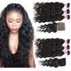 Glary Malaysian Virgin Hair Natural Wave Bundles With Closure 100 Unprocessed Human Hair 3 Bundles With Free Part Closure