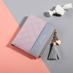 PU Leather Women Wallets Tassel Diamond Lettice Patchwork Ladies Short Wallet Money Clip