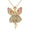 A variety of high - grade opal butterfly wing long sweater chain Long style collar with sparkle