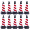 Tengchi CT reflective road cone plastic square cone do not park no stop sign ice cream tube roadblock warning column rubber traffic facilities red&white twill no words 10 Pack