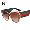 SHAUNA Oversize Mixed Color Leg Women Cat Eye Sunglasses Classic Men Gradient Lens Glasses UV400