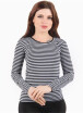 Shirt women stripes high waist tight long-sleeved T-shirt tops Ships from Russia Delivery estimate 37 days