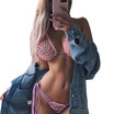 2018 High-quality Bikinis Set Women Sexy Biquinis Beading tieback swimsuits