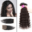 Peruvian Virign Human Hair Deep Wave Bundles with Lace Closure Cheep Prices Virgin Human Hair Deep Wave Bundles With Closure