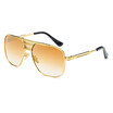 SHAUNA Fashion Women Square Sunglasses Brand Designer Men Golden Metal Frame Clear Lens Eyewear UV400
