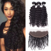 Amazing Star Bundles with Frontal Peruvian Virgin Hair Deep Wave with Frontal Deep Wave Human Hair with Frontal Natural Color