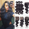 Star Show Brazilian Virgin Hair Bundles with Lace Closure 3 Bundles Body Wave Human Hair with Crochet Closure Full&Thick