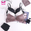 MiiOW Glossy No Steel Ring Girls Bra Underwear Seamless Bra Set