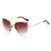 SHAUNA Oversize Women Rimless Sunglasses Fashion Ladies Pink Gradient Lens Shades UV400