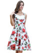 2018 Strapless Retro Dress Floral Print 50s Vintage Dress Rockabilly Swing Pinup Women Summer Dress Party Club Casual Dresses