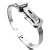 Hpolw Men New Jewellery Stainless Steel Sterling Silver Cuff Bracelet Bangle Belt Buckle Classic with Gift Bag