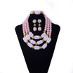 3 Rows Green Women Crystal Jewelry African Statement Necklace And Earrings Bracelet Nigerian Wedding Jewellery Set Bridal Jewelry